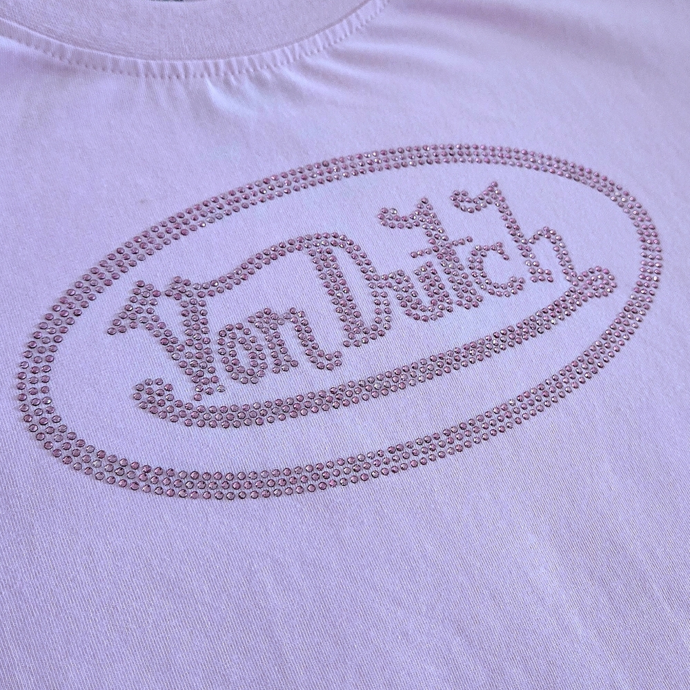 Von Dutch Pink🩷 Baby Tee👕 with Rhinestones💎 - NWT - Picture 10 of 12